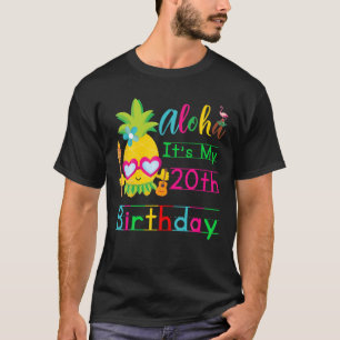 Aloha It's My 20Th Birthday Sunglasses Pineapple T-Shirt