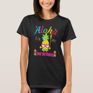 Aloha It's My 2nd Birthday Hawaii Second Girls Lua T-Shirt