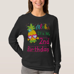 Aloha It's My 2nd Birthday Hawaii Sunglasses Fruit T-Shirt