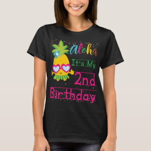 Aloha It's My 2nd Birthday Hawaii Sunglasses Fruit T-Shirt