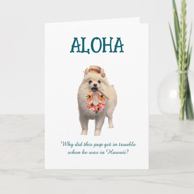 Aloha Joke Card with Pup (Front)