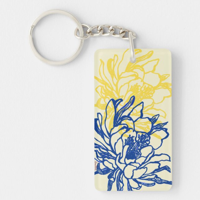 Aloha Keychain with Cereus Flowers (Front)