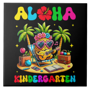 Aloha Kindergarten Pineapple Hawaii Back to School Ceramic Tile