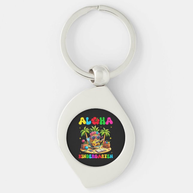 Aloha Kindergarten Pineapple Hawaii Back to School Key Ring (Front)