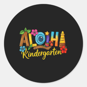 Aloha Kindergarten Teacher Life Summer Beach Classic Round Sticker