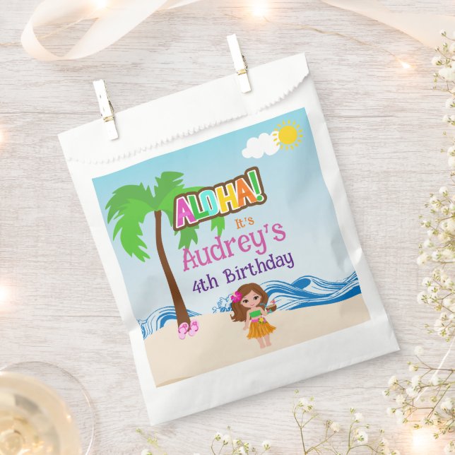 Aloha Luau Birthday Favour Bag (Clipped)