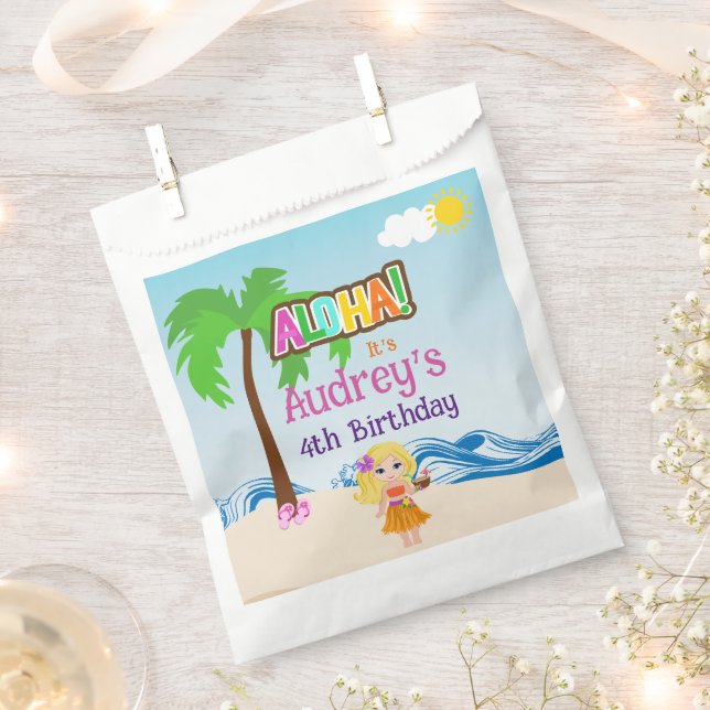 Aloha Luau Birthday Favour Bag (Clipped)