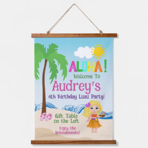 Aloha Luau Birthday Hanging Tapestry
