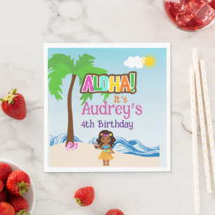 Aloha Luau Birthday Napkin