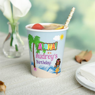 Aloha Luau Birthday Paper Cups