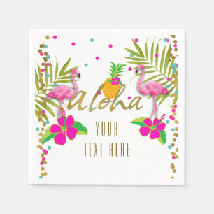 Aloha Luau Girls Tropical Flamingo Party Napkin