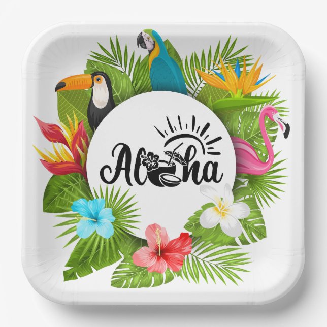 Aloha Luau  Paper Plate (Front)
