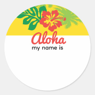 Aloha Luau Party Name Tag
