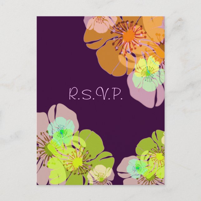 Aloha/ Luau RSVP postcards, for 5x7 invites (Front)