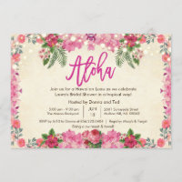 Aloha Luau Tropical Bridal Shower Invitation