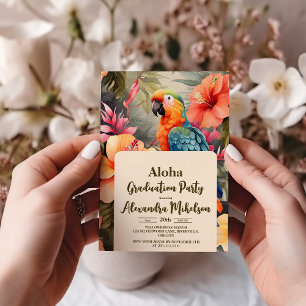 Aloha Luau Tropical Graduation Party Invitation