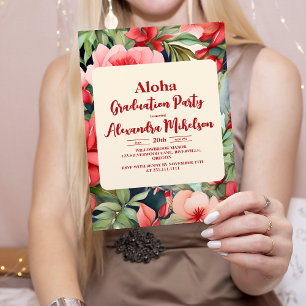 Aloha Luau Tropical Graduation Party Invitation