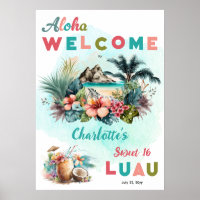 Aloha Luau Tropical Island Beach Sweet 16 Party