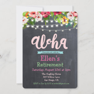 Aloha Luau Tropical Retirement Invitation