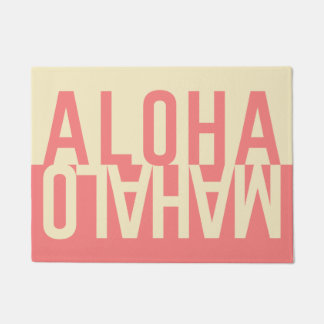Aloha & Mahalo (Hibiscus Pink) Doormat