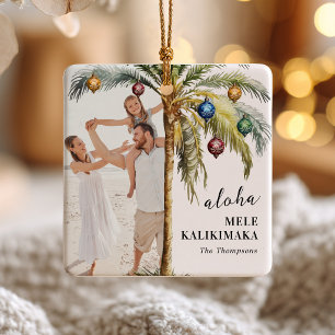Aloha Mele Kalikimaka Photo Ornament