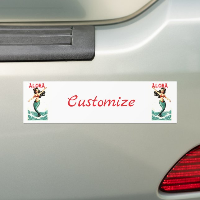 Aloha Mermaid Thunder_Thunder_Cove Bumper Sticker (On Car)
