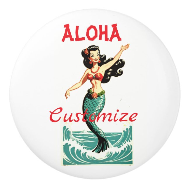 Aloha Mermaid Thunder_Thunder_Cove Ceramic Knob (Front)