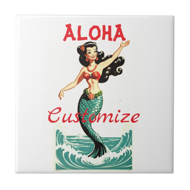Aloha Mermaid Thunder_Thunder_Cove Ceramic Tile (Front)