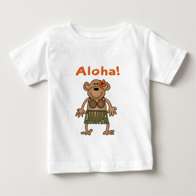 Aloha Monkey Baby T-Shirt (Front)