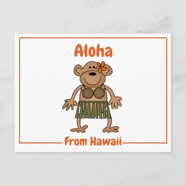 Aloha Monkey Postcard (Front)