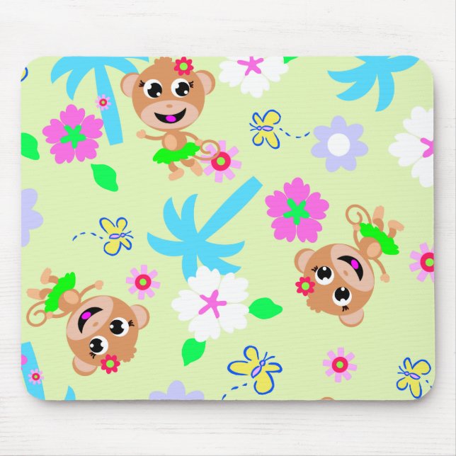 aloha monkey print mouse pad (Front)