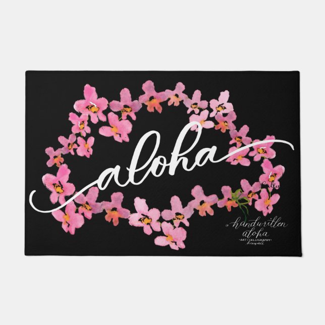 Aloha Orchid Welcome Mat (Front)