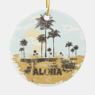 Aloha Palm Trees Tropical Christmas Ornament