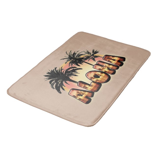 Aloha Palmtrees Bath Mat (Angled)
