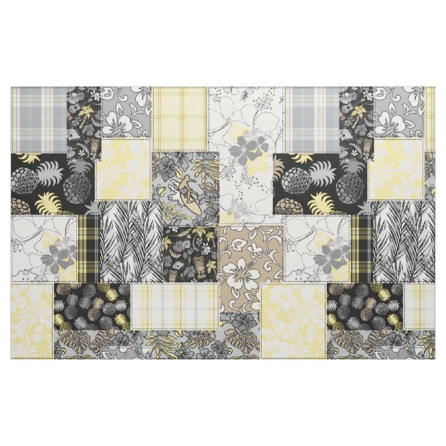 Aloha Patchwork Hawaiian Tropical Prints -Neutral Fabric (Fat Quarter)