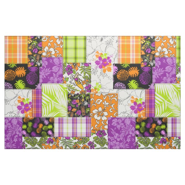 Aloha Patchwork Hawaiian Tropical Prints - Violet Fabric (Fat Quarter)