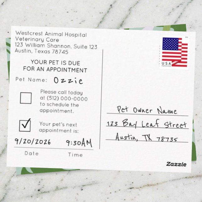 Aloha Pet Appointment Reminder Postcard (Creator Uploaded)