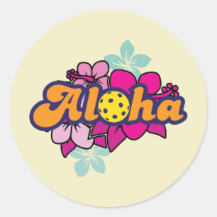 Aloha Pickleball Classic Round Sticker