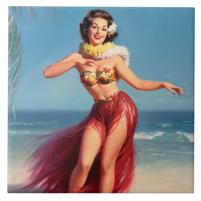 Aloha Pin Up Ceramic Tile (Front)