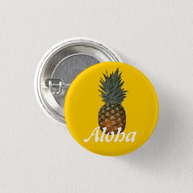 Aloha Pineapple 3 Cm Round Badge (Front & Back)