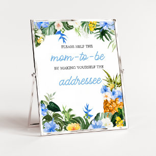 Aloha Pineapple Baby Shower Envelope Station Sign