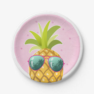 Aloha Pineapple Birthday Paper Plate Tropical Luau