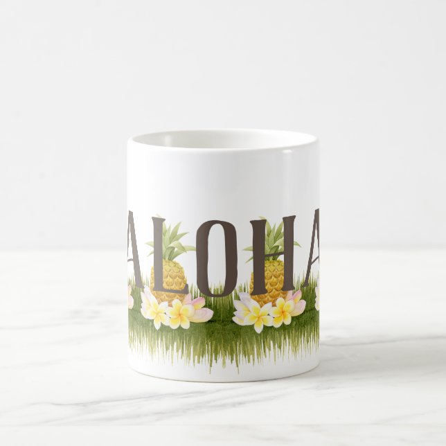 Aloha Pineapple Border Coffee Mug (Center)