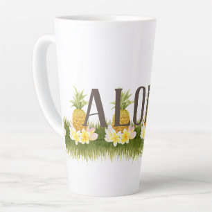 Aloha Pineapple Border  Latte Mug