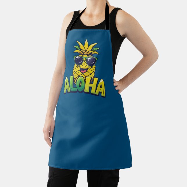 Aloha Pineapple Collection Teal Apron (Insitu)