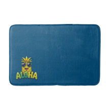 Aloha Pineapple Collection Teal Bath Mat