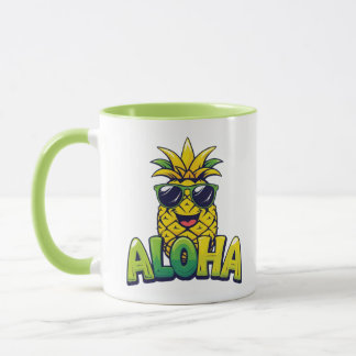 Aloha Pineapple Collection Teal Coffee Mug