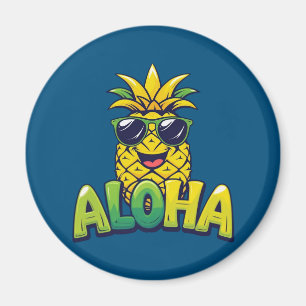 Aloha Pineapple Collection Teal Kitchen Magnet