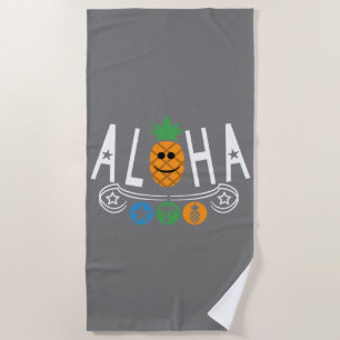 Aloha Pineapple Design - Beach Towel