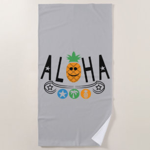 Aloha Pineapple Design - Beach Towel